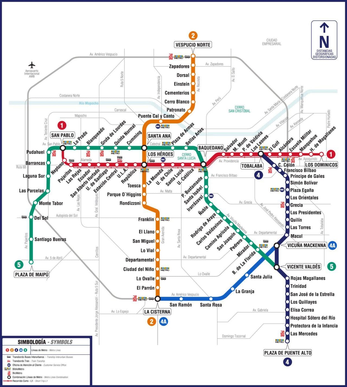 Şili harita metro