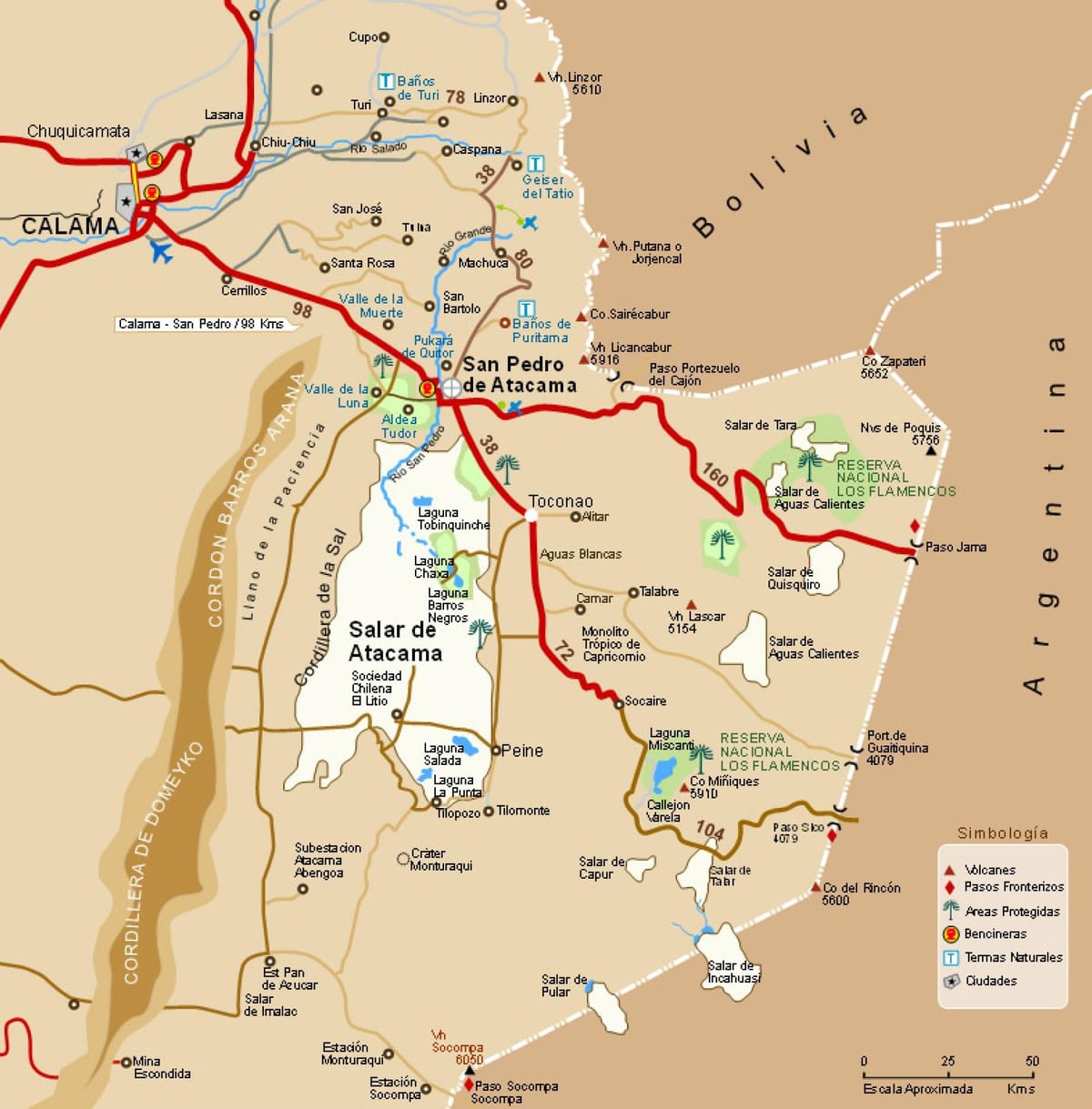 Şili atacama haritası 
