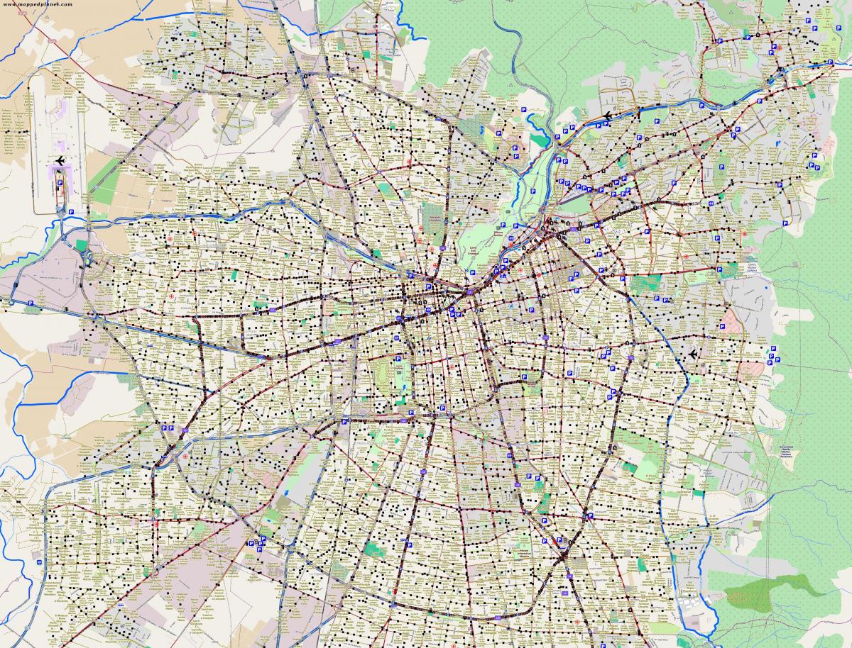 harita şehir santiago Şili