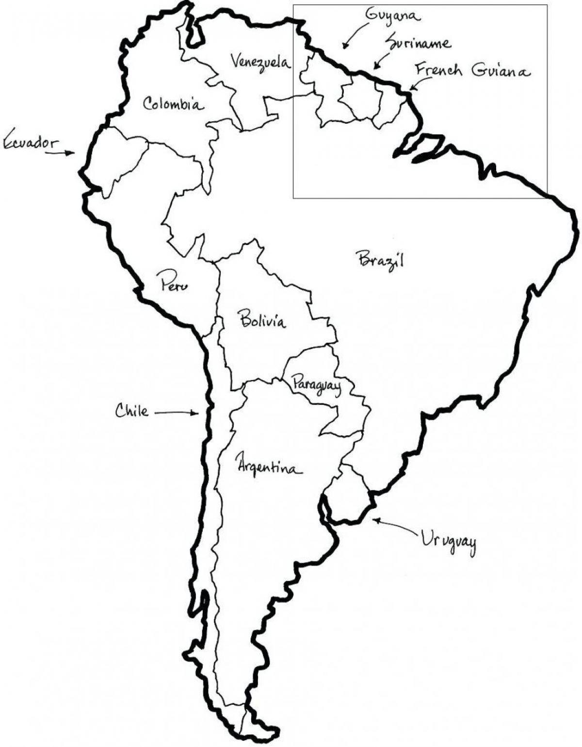 Şili outlin haritası 