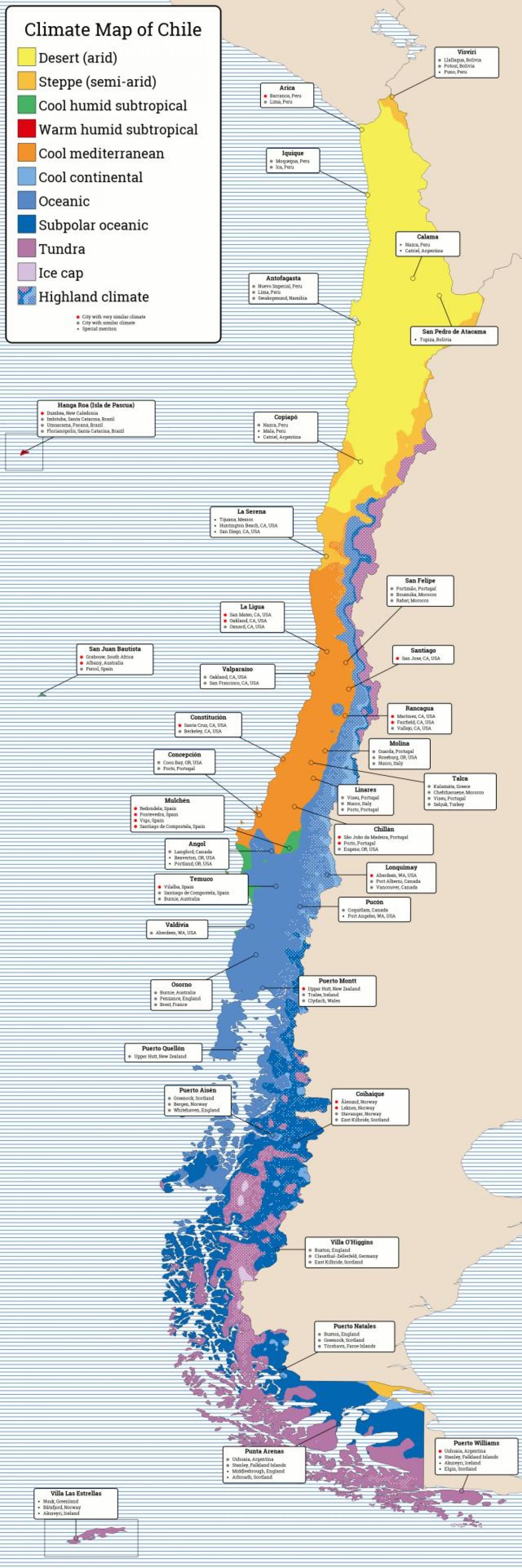 Şili haritası iklim