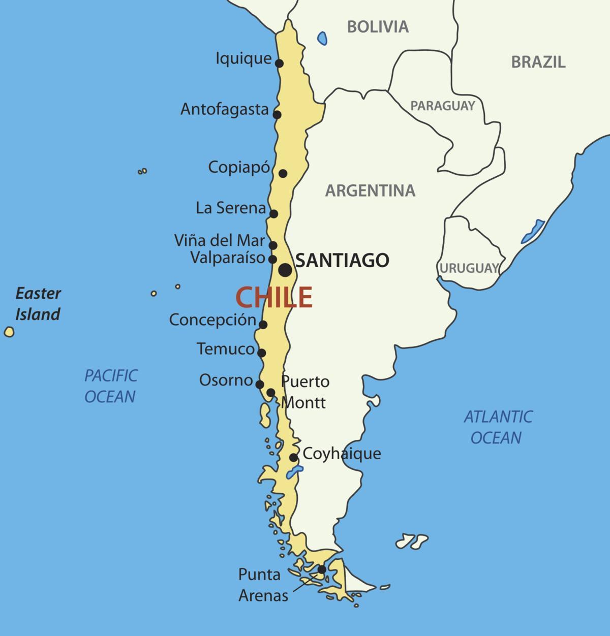 Şili haritası ülke