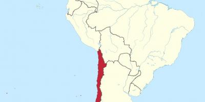 Güney Amerika harita üzerinde Şili 