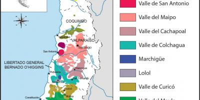 Şili şarap bölgeleri haritası 